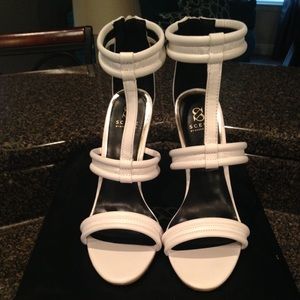 White strappy sandals