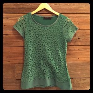 Pretty Green Lace Like Top