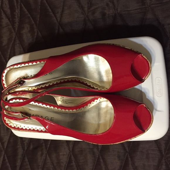 Rampage peep toe wedge sandals