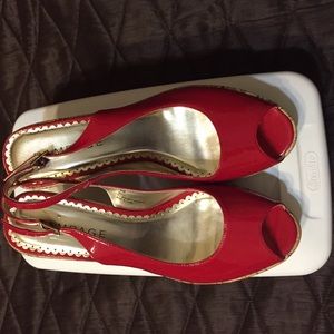 Rampage peep toe wedge sandals