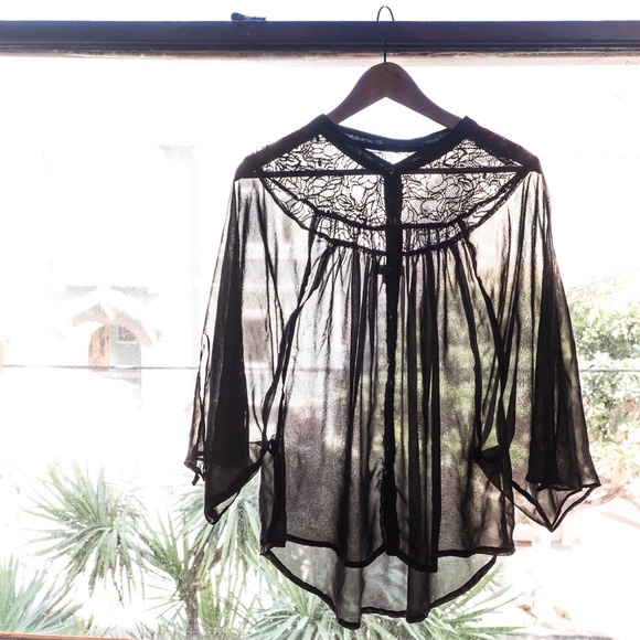 Sheer lace vintage blouse