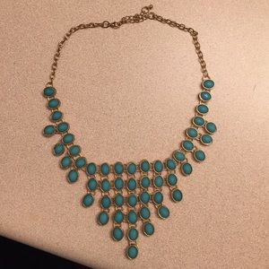 Gold and turquoise statement necklace