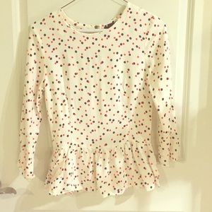 Polka Dot Blouse with Peplum bottom
