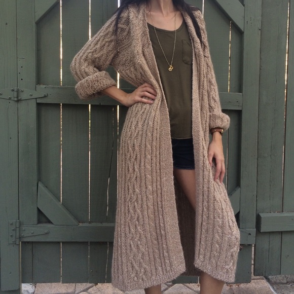 long chunky cardigan sweater
