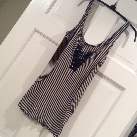 Striped Lace Up We the free Tank