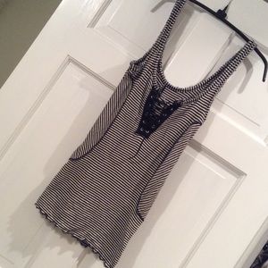 Striped Lace Up We the free Tank