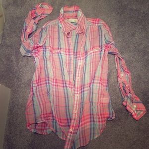 Colorful plaid button down