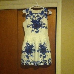 Navy blue and white zip up dress from Dillard's