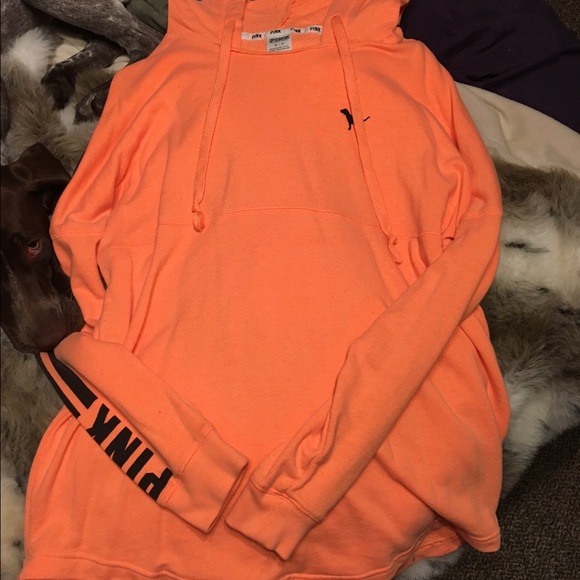 Victoria's Secret PINK orange varsity hoodie