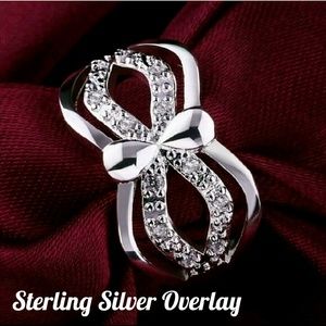 ❌️SOLD Sterling Silver & Crystal Unique Ring