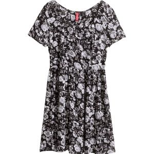 Floral Skater Crinkle Dress