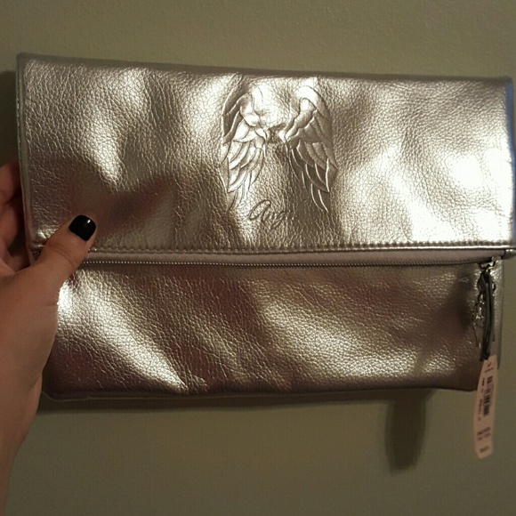 Victoria Secret silver metallic clutch