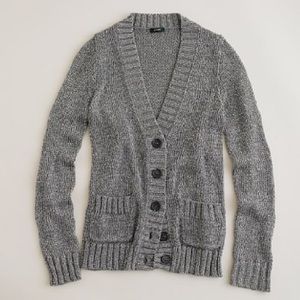 J. Crew Metallic Beach Cardigan in Silver