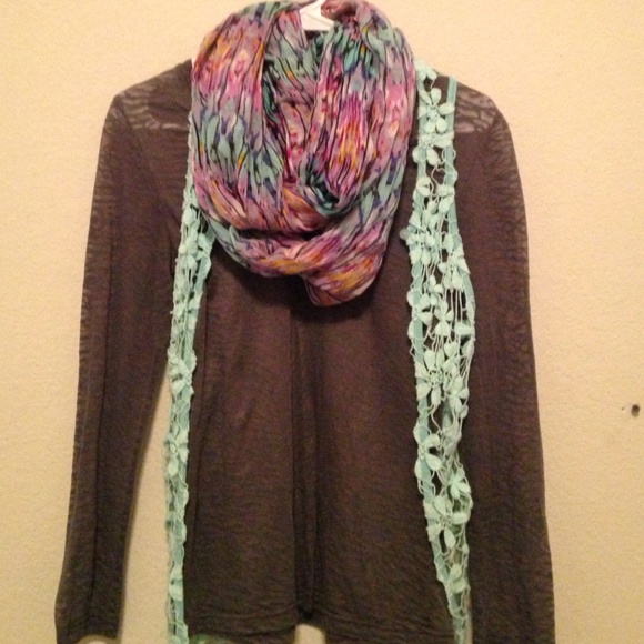 turquoise lace overlay - Picture 1 of 3