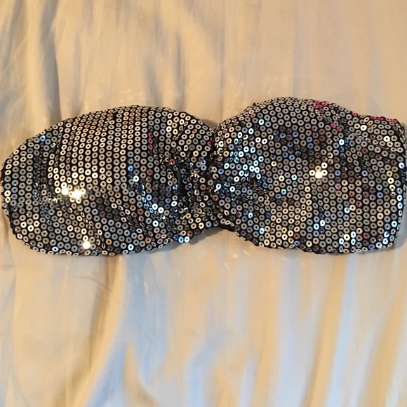Sequin bandeu bra