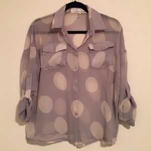 Grey Polkadot Blouse