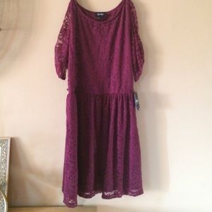 Burgundy lace dress