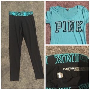 VS Pink Yoga Leggings and Top