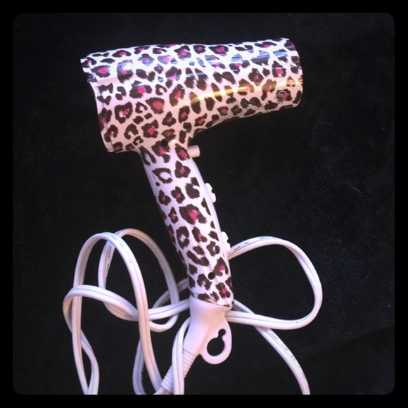 Pink leopard hair dryer