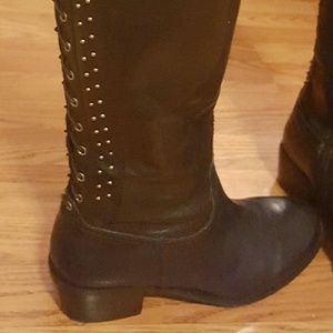 Gorgeous Black Leather Boots Size 7 1/2