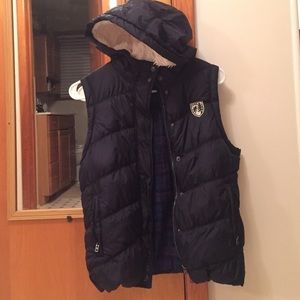 SOLD- American eagle puffy vest with hood