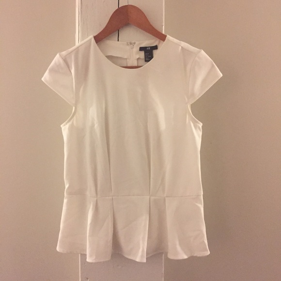 Ivory Cap Sleeve Peplum Top