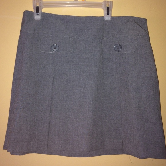 grey pencil skirt with buttons