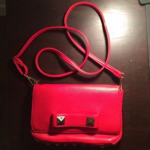 ModCloth Studded Red Clutch/Shoulder Bag