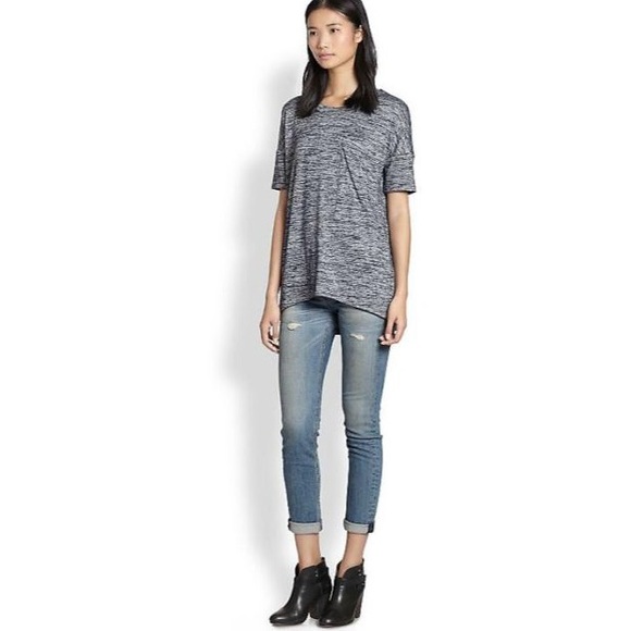 Rag & Bone - New Giada Tee Shirt in Marled grey - Picture 4 of 4
