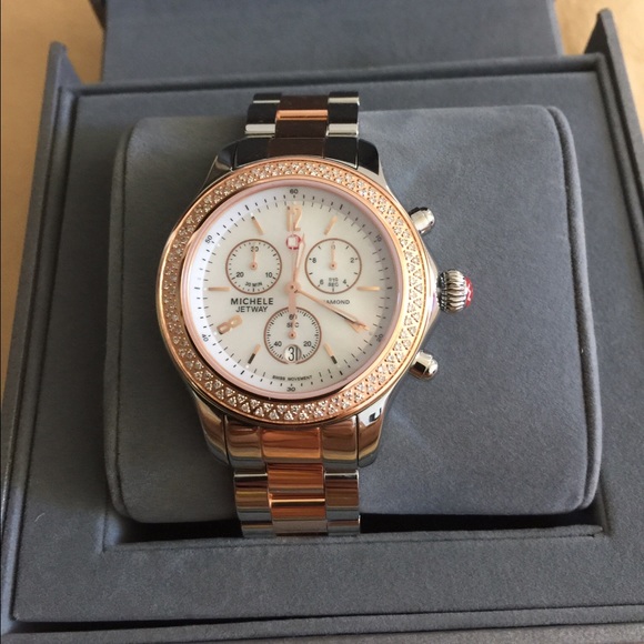 NWT Michele Limited Edition Jetway Rose Gold MOP main image 4