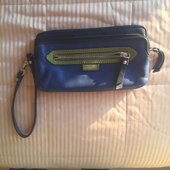 Daisy leather double zip spectator wallet/wristlet