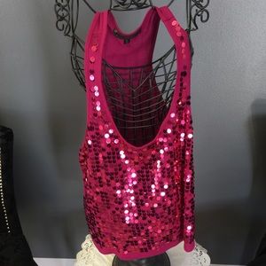 Pink sequin tank