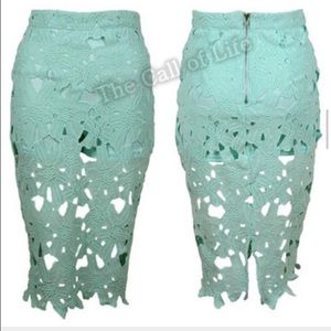 Nasty Gal Mint Lace skirt
