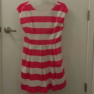 Pink and white striped dress