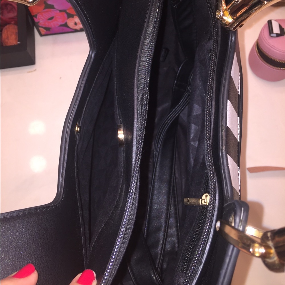 Donated!! ! Like New Black and White Satchel - Picture 5 of 6