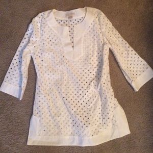 Michael Kors white eyelet top 💞