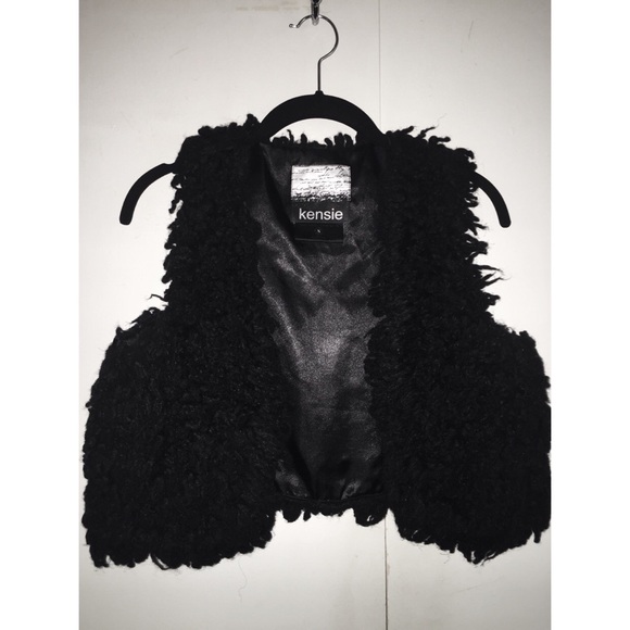 Kensie furry black crop vest nordstrom