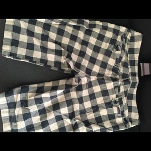 Black and Tan plaid knee length pants