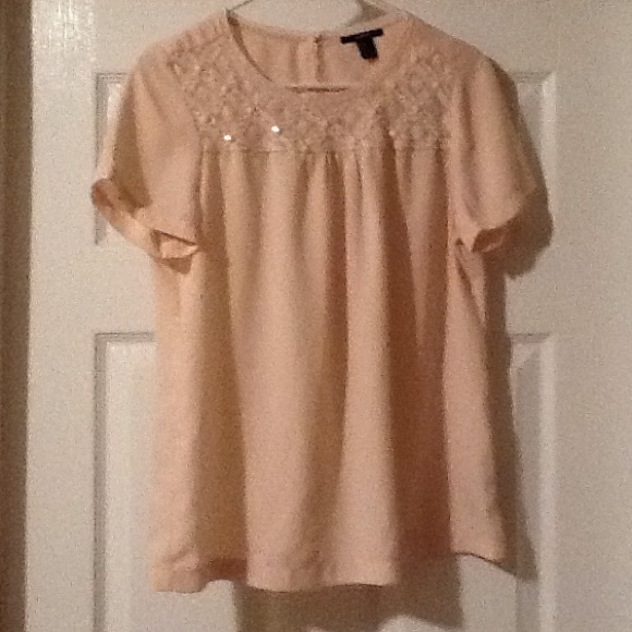 Forever 21 Short-Sleeve Beaded Top