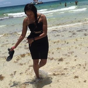 HP! Strapless body-con dress