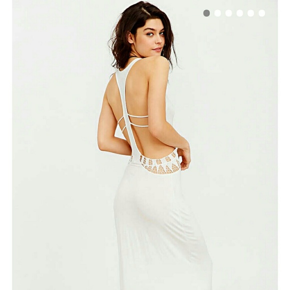 Urban white crochet maxi dress