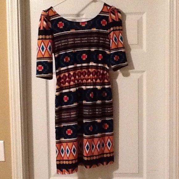 Miami Patterned 1/2 Sleeve Dress