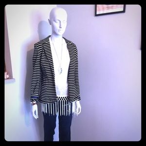Willi Smith Black and White Stretchy Blazer