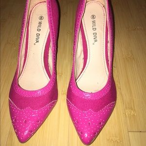 Hot pink high heels
