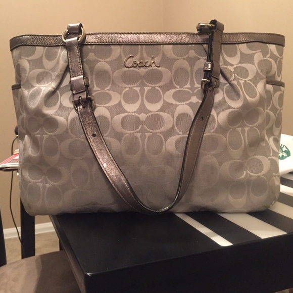 Silver coach bag