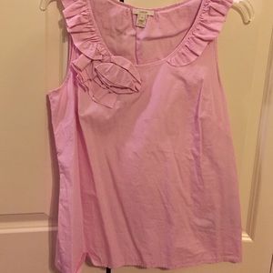 Size 6 Pink J Crew Sleeveless Ruffle Top