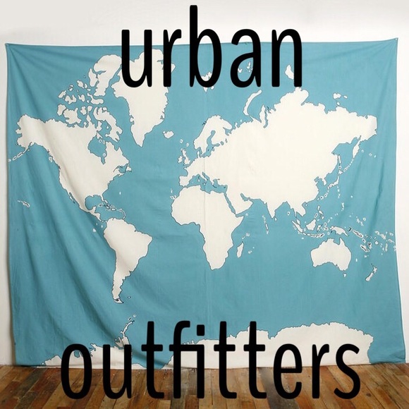 Urban Outfitters Other - Urban Outfitters - Black Map of the World Tapestry