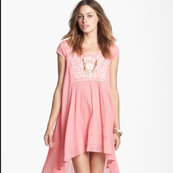 Free People Embroidered High Low Dress