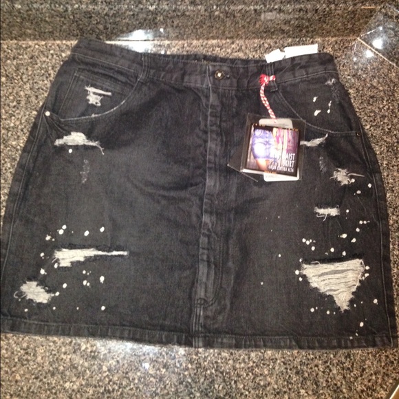 Zara destroyed denim mini