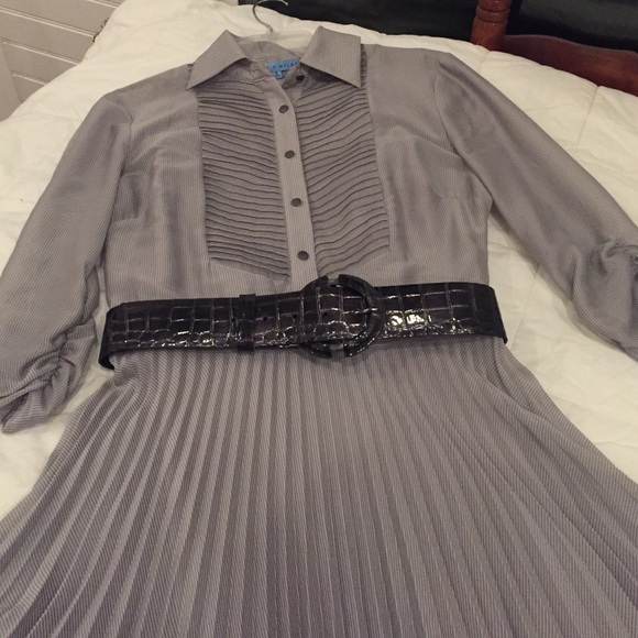 Antonio Melani grey pleated dress